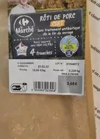 Mängden socker i Rôti de porc cuit