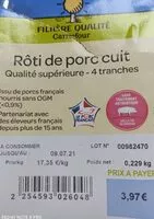 Mängden socker i Rôti de porc cuit