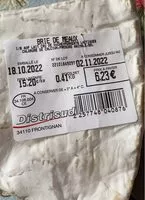Mängden socker i Brie de Meaux