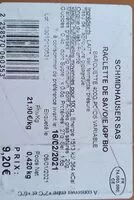 Mängden socker i Raclette de Savoie IGP BIP