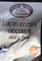 Mängden socker i Lapin entier decoupe avec foie