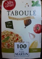 Mängden socker i taboulé Jean Martin