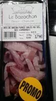 Mängden socker i Dés de bacon fumés et salés au sel sec