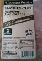 Mängden socker i jambon cuit supérieur avec couenne