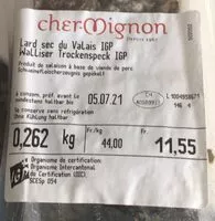 Mängden socker i Lard sec du valais