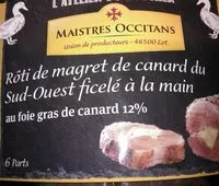 Mängden socker i Rôti de magret de canard