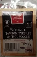 Mängden socker i Véritable jambon persillé de Bourgogne