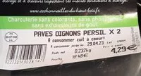 Mängden socker i Pavés Oignon Persil x2