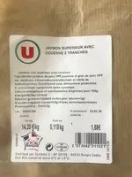 Mängden socker i Jambon superieur avec couenne 2 tranches