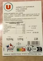 Mängden socker i Jambon cuit supérieur avec couenne