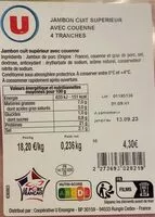 Mängden socker i Jambon cuit superieur avec couenne