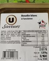 Mängden socker i Boudin blanc à l'ancienne