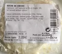Mängden socker i Buche de chèvre