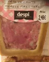 Mängden socker i Pate en croute volaille forestierr