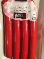 Mängden socker i Saucisse strasbourg