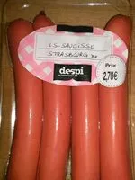 Mängden socker i Les saucisses de strasbourg