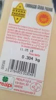 Mängden socker i Grana padano