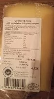Mängden socker i Comté 12 mois AOP