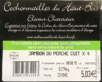 Mängden socker i Jambon du Perche cuit