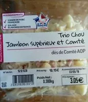 Mängden socker i Trio chou jambon supérieur et comté