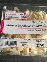 Mängden socker i Trio chou jambon supérieur et comté