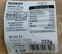 Mängden socker i Morbier