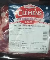 Mängden socker i Plat de côte de porc demi sel