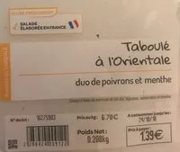 Mängden socker i Taboulé à l'orientale