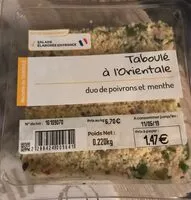 Mängden socker i Taboulé à l'orientale duo de poivrons et menthe