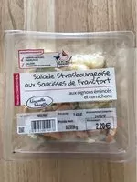 Mängden socker i Salade Strasbourgeoise Aux Saucisses De Francfort
