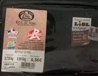 Mängden socker i Roti filet de porc Label rouge