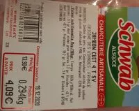 Mängden socker i JAMBON CUIT 4 TRANCHES