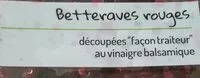 Mängden socker i Betteraves rouges