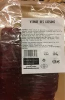 Mängden socker i Viande des grisons