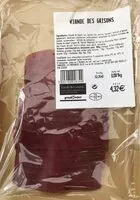 Mängden socker i Viande des grisons