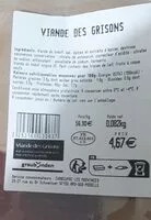 Mängden socker i Viande des grisons