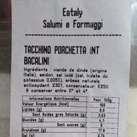 Mängden socker i Tacchino in Porchetta