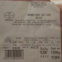 Mängden socker i Jambon choix cuit fumé "délice"