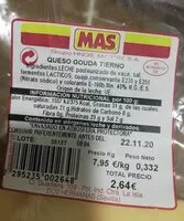 Mängden socker i QUESO GOUDA TIERNO
