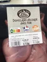 Mängden socker i Demi-lapin découpé avec foie