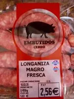 Mängden socker i Longaniza de cerdo magro fresca