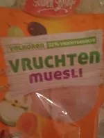 Mängden socker i Volkoren vruchten muesli