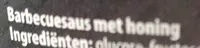Mängden socker i Barbecuesaus met honing