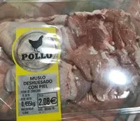 Mängden socker i Muslo de pollo deshuesado con piel