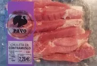 Mängden socker i Chuleta de contramuslo de pavo