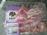 Mängden socker i Chuleta de contramuslo pavo