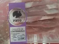 Mängden socker i Chuleta de contramuslo de pavo