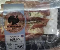 Mängden socker i Chuleta al ajillo de pavo