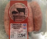 Mängden socker i Longaniza fresca de cerdo y vacuno criollo