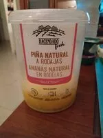 Mängden socker i Piña natural a rodajas